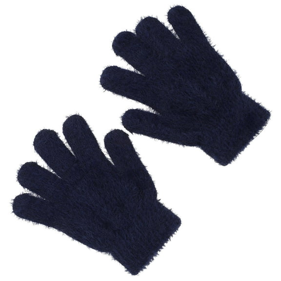 Niceauty 1 Pair Gloves Toddler Navy Plush Hand Protection for Winter Activities