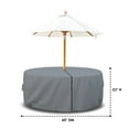 thumbnail image 3 of Covers & All Patio Round Table and Chair set cover with Umbrella Hole - Heavyduty 18 Oz Waterproof Outdoor Backyard furniture cover with Air pocket & Drawstring for Snug fit. (60"Dia x 23"H, Grey), 3 of 7