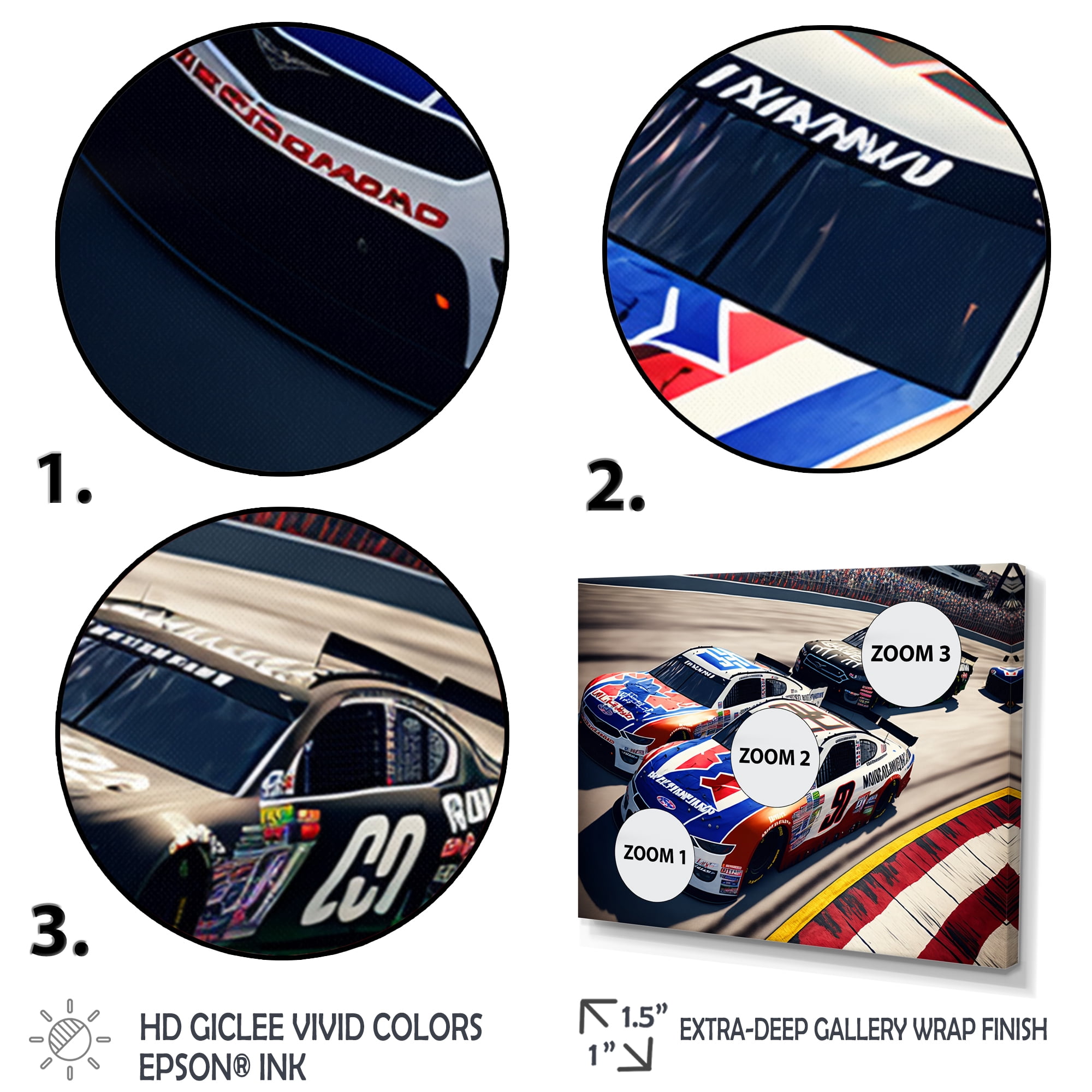 Designart Stock Car Racing Last Lap VII Canvas Wall Art