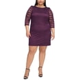 thumbnail image 1 of Jessica Howard Robe Mini en Dentelle pour Femmes, Violet, Grande Taille, 22W, 1 of 1
