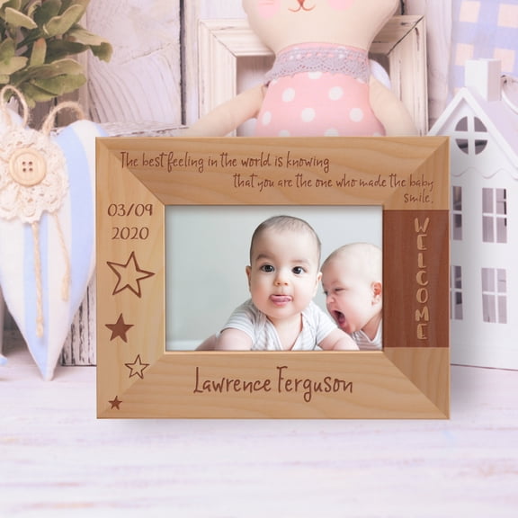The Best Feeling In The World Personalized Wooden Frame-5" x 3 1/2" Brown Horizontal