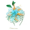 thumbnail image 2 of IDALL Fascinators Hats Tea Party Hats Hat For Women Wedding Flower Cocktail Mesh Feathers Hair Clip Tea Party Headband Party Hats Fascinator Headband Light Blue One Size, 2 of 5