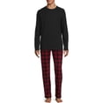 thumbnail image 5 of Hanes Men’s and Big and Tall Men’s Long Sleeve Crewneck Pajamas Set, 2-Piece, 5 of 6