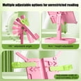 thumbnail image 5 of Adjustable Height Book Stand Reading Stand Multi Angle Desktop Book Holder Portable Reading Shelf with Expandable Panel Storage Base Clear Page Clips for Books and Tablets, 5 of 6