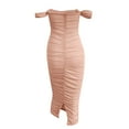 thumbnail image 4 of Birdeem Robe d'Été Mode Femme Slim en Maille Plissée Sans Manches à une Épaule, 4 of 5