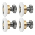 thumbnail image 1 of Polea para puerta corrediza de vidrio para baño, 4 piezas de rodillos para puerta de ducha de 20 mm de diámetro, pieza de repuesto para mamparas, la construcción de latón POM garantiza un efecto, 1 of 6