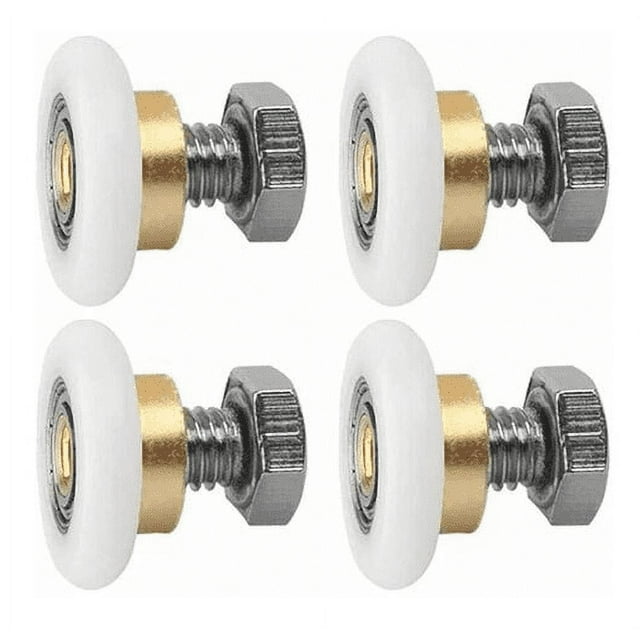 Polea para puerta corrediza de vidrio para baño, 4 piezas de rodillos para puerta de ducha de 20 mm de diámetro, pieza de repuesto para mamparas, la construcción de latón POM garantiza un efecto