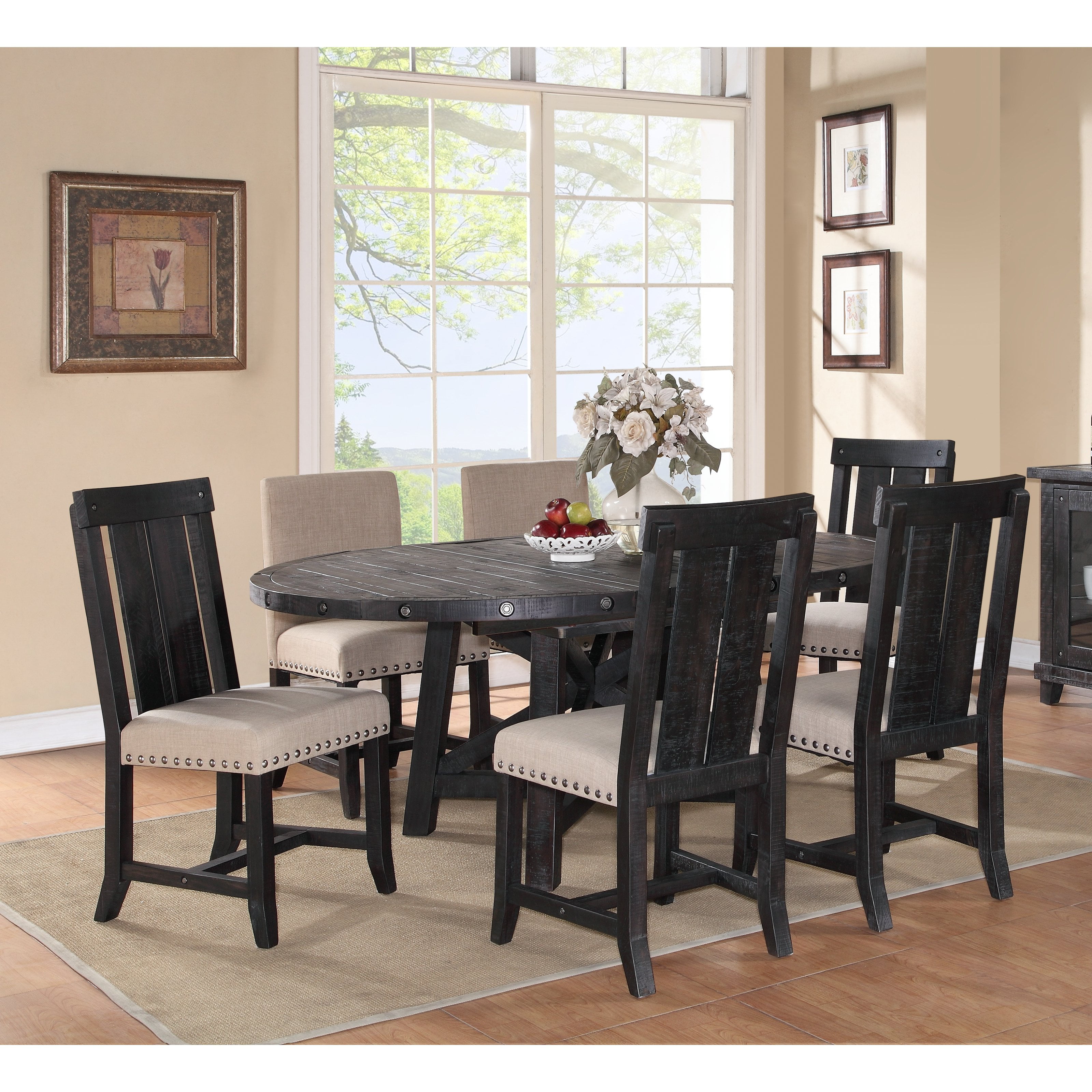 Modus Yosemite 7 Piece Oval Dining Table Set With Mixed Chairs 4 Modus Yosemite 7 Piece Oval Dining Table Set With Mixed Chairs 4 Wood 2 Upholstered