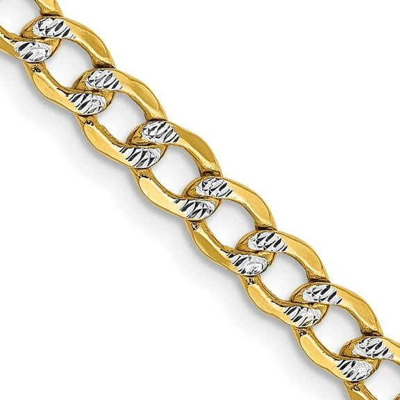 Auriga Fine Jewelry 14K Yellow Gold 4.3mm Curb Chain Necklace 16inch for Women