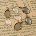 thumbnail image 3 of DIY Pendant Making with Alloy Pendant Cabochon Settings and Transparent Clear Oval Glass Cabochons Antique Bronze 37x21x3mm Hole: 4mm Alloy, 3 of 4