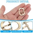 thumbnail image 3 of Uxcell Single Prong Belt Buckle, Metal Roller Pin Buckle Oval Center Bar Buckles for Belt Purse Making Leather Hardware Silver/Light Gold 0.6", 3 of 7