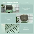 thumbnail image 6 of PawHut Covered Litter Box, Easy to Clean Open Including and Openable Front Cover & Litter Scoop, Green, 6 of 9