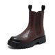 thumbnail image 3 of Botas de hombre estilo Chelsea botines negros trabajo de invierno botines de cuero de caña alta más botas de lana para motocicletas C1175, 3 of 5