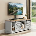 thumbnail image 2 of Dextrus Farmhouse TV Stand with Mount for 32-70" TVs, Media Console Cabinet with Barn Doors, White, 2 of 6