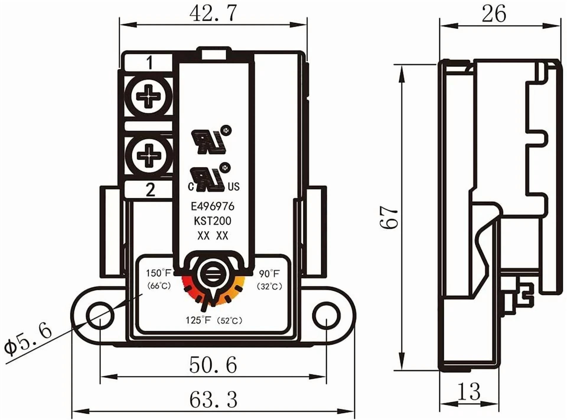 CRESTIN- Thermostat For Double Element Tanks Electric Water Heater