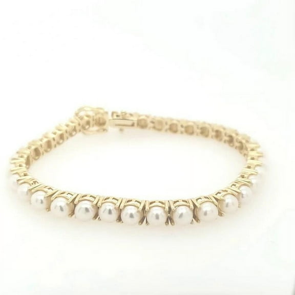 925 Silver pearl bracelet ,tennis bracelet, Minimal bracelet, Pearl tennis Bracelet,925 Silver Pearl Tennis Bracelet, Wedding Bracelet