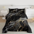 thumbnail image 2 of Homewish Watercolor Marble Women Bedding Comforter Set, Black Marbling Artwork Twin Comforter Sets, Modern Fashion Abstract Reversible Bedding Set, Microfiber Bedroom Decor, 2-Piece, 2 of 8