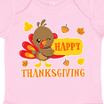 thumbnail image 4 of Inktastic Happy Thanksgiving with Cute Turkey and Leaves Boys or Girls Baby Bodysuit, 4 of 5