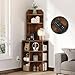 thumbnail image 3 of YITAHOME Corner Shelf with USB Ports & Outlets, Industrial Corner Storage Cabinet Rack Charging Station, Wooden Display Bookshelf Bookcase for Living Room, Bedroom, Dining Room, Kitchen, Rustic Brown, 3 of 4