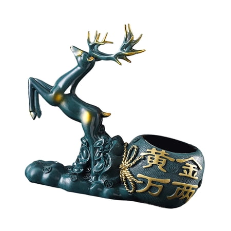 Bottle Holder Rack Bottles Organizer Deer Statues Sculptures Free Standing Horse Bottle Rack for Home Countertop Cabinets Hotel Green