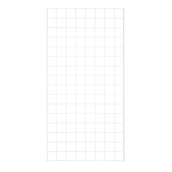2 ft x 4 ft White Grid Wall Panels - 3” on Center ¼" Thick - Durable Metal Gridwall Panel for Retail Display  Boutique  Craft Show  Art Panel  Home & Garage Organization - Sturdy Wire Wall Grid Panel