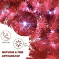 thumbnail image 2 of Christmas Tree Bent Top 6FT, Bendable Santa Hat Style Red Christmas Tree Holiday Decoration W/1,250 Lush Branch Tips, 300 LED Lights, for Holiday Carnival Party Decorations Indoor, 2 of 9