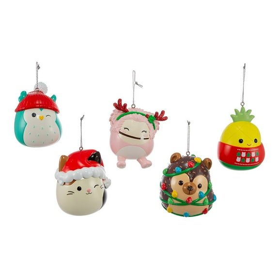 Kurt S. Adler Sqishmallows Plastic Blow Mold Christmas Ornaments Multicolor 5-Piece Set 3 in