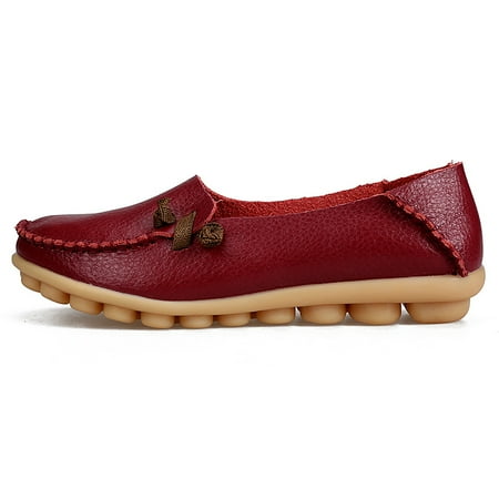 

Women‘s Faux Leather Slip On Flat Shoes Anti-slip Loafers