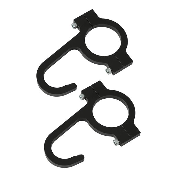 Helmet and Steering Wheel Hooks, Black 2 Pack