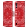 thumbnail image 1 of Head Case Designs Classic Paisley Bandana Round Red Leather Book Wallet Case Cover Compatible with Samsung Galaxy A01 (2020), 1 of 6