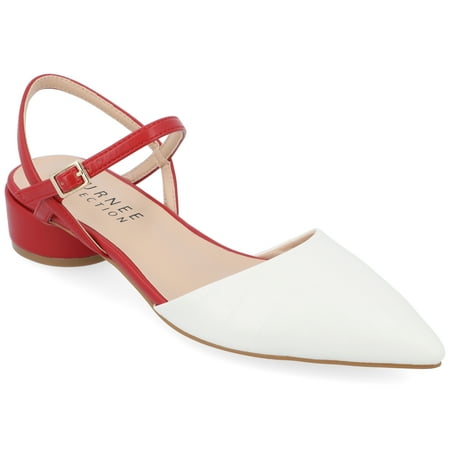 

Journee Womens Brynn Croco Vegan Leather Pointed Toe Flats
