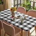 thumbnail image 3 of Groundhog Day Table Cloths for 3 Foot Rectangle Tables, Red Bow Knot Black Checkered Patio Waterproof Elastic Fitted Tablecloths, Washable Rectangular Table Cover for Camping, 3 of 8