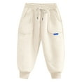 thumbnail image 7 of Gubotare Pants for Boys Boy's Active Athletic Casual Jogger Sweatpants Size 13-14 (Beige,13-14 Years), 7 of 7