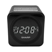 SHARP FM Clock Radio with Bluetooth Speaker, FastCharge 2 amp USB Charge Port, Wake to Alarm or Radio, Dual Alarms, Easy to Read LED White Display, Simple to Use, Easy to Read at a Glance