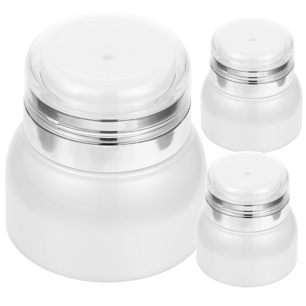 OFFIGAM Set of 3 Airless Pump Bottles for Travel Toiletries, Refillable Containers for Shampoo, Lotion, and Skincare