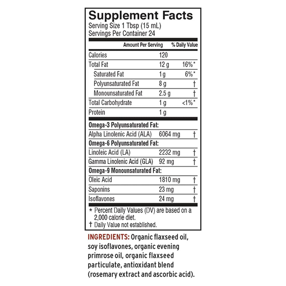 Barlean's Essential Woman Oil Blend Flaxseed and Evening Primrose Oil, Omegas-3, 6 and 9 and GLA - Vegan, All-Natural Flavor, Non-GMO, Gluten-Free - 12 oz