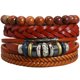 thumbnail image 1 of 4 pulseras de cuero de moda, pulsera trenzada, pulsera de cuentas, cuerda ajustable para la muñeca, 1 of 7