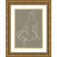 thumbnail image 1 of Uppsala Studio 11x14 Gold Ornate Wood Framed with Double Matting Museum Art Print Titled - Sitting Down 02, 1 of 4