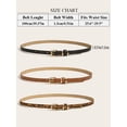 thumbnail image 4 of 3 Pack Women Skinny Belt Leopard Print Belt Chic Belts for Jeans Pants Fashion Solid Color with Gold Buckle, 4 of 10