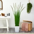 thumbnail image 3 of Nearly Natural 64" Wheat Grass Artificial Plant in White Metal Planter, Green, 3 of 4