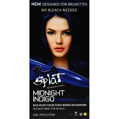 Splat 30 Wash No Bleach Semi-Permanent Hair Dye Midnight Indigo Blue