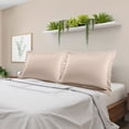thumbnail image 2 of PiccoCasa Satin Pillowcase Pillow Shams Set of 2 Silky Sateen Pillow Cases Covers Queen Light Tan, 2 of 8