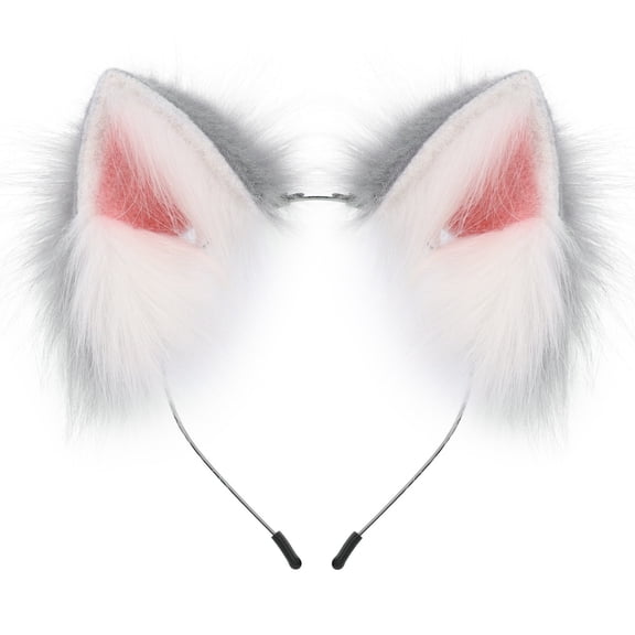 Handmade Animal Cat Ears Headband Furry Wolf Hairhoop Party Festival Celebration Accessory