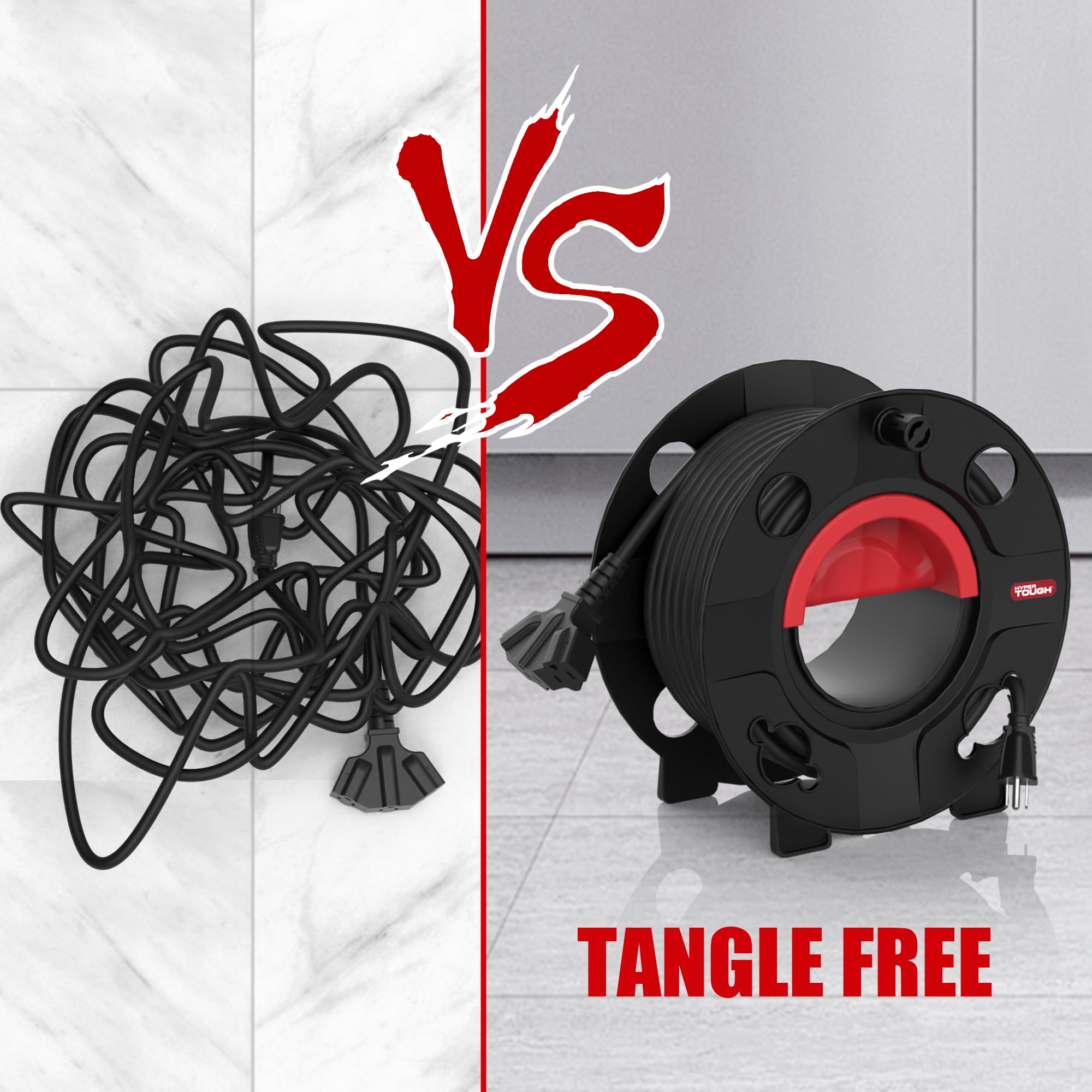 Hyper Tough PP Cord Storage Reel, Holds up to 100' of 12-Gauge Extension Cord