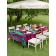 thumbnail image 4 of Outdoor Tablecloths with Umbrella Hole & Zipper, Abstract Red Rectangle Tablecloth 60x120 Inch, Painting Buildings Geometric Color Block Waterproof Table Cloth, Patio/Pool/Picnic Table Covers, 4 of 8