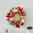 thumbnail image 4 of 11.8'' Pre-Lit Christmas Wreath for Front Door with Lights, Large Lighted Outdoor Christmas Wreath with Pink Gold Xmas Balls & Bow for Home Porch Fireplace Window Holiday Wall Decor(Red), 4 of 6