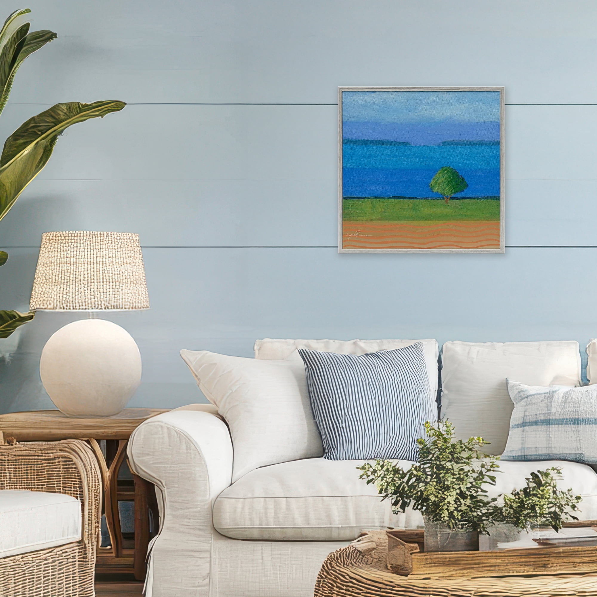 Stupell Industries Lone Tree at Spring Cove Gray Framed Giclee Art, design by Lynn Ericson Fine Art