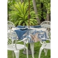 thumbnail image 3 of Outdoor Tablecloth with Umbrella Hole for Patio/Picnic/Party/Camping, Blue Coastal Starfish Waterproof Table Cloth Round Cover Washable, Beach Nautical Shell Eucalyptus Retro (Dia 60"), 3 of 8