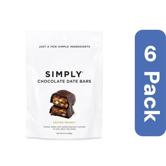 Simply Bar Chocolate Date Sea Salt Peanut 4.5 oz (Pack Of 6)