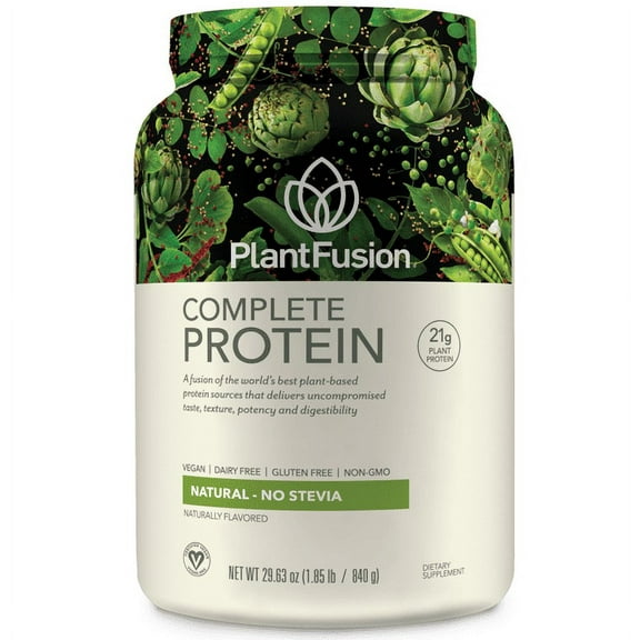 PlantFusion Complete Vegan Protein Powder, Natural, 21g Protein, 1.9lb, 29.6oz